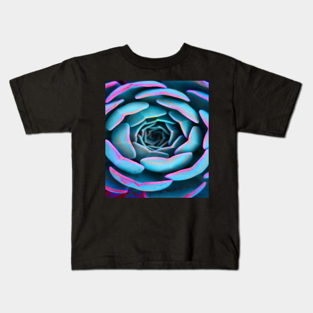 Colorful Succulent Desert Rose Kids T-Shirt by Punderstandable